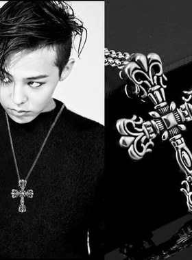 爆款复古个性童军花十字架吊坠霸气男士项链潮人挂件配饰批发