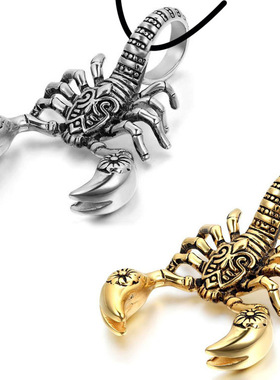 2023男式复古新款 夸张蝎子王项链配饰个性短镀银锁骨链2元店