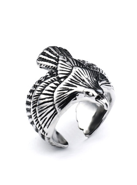 钢铁战士复古饰品批发 高桥吾郎点金飞鹰戒指 开口男女指环