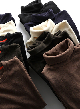 随手带走ODM公司单！超柔细绒磨毛高领复古打底衫男女长袖T恤卫衣