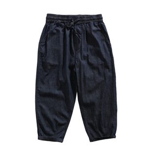 萝卜裤 潮牌休闲哈伦阔腿九分裤 型 宽松直筒裤 男 日单夏天薄款 经典