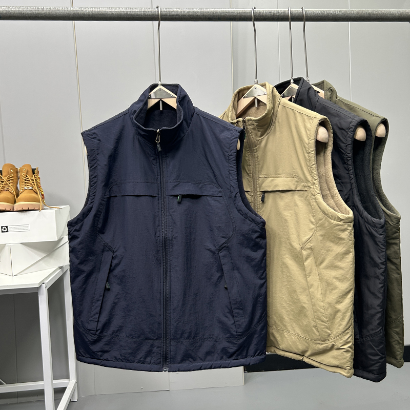 户外立领工装马甲男士多口袋厚款