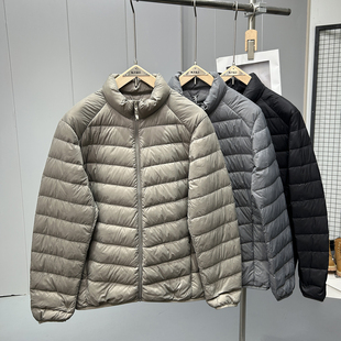 可收纳 软糯轻便 90白鸭绒立领短款内胆羽绒服男简约百搭休闲外套