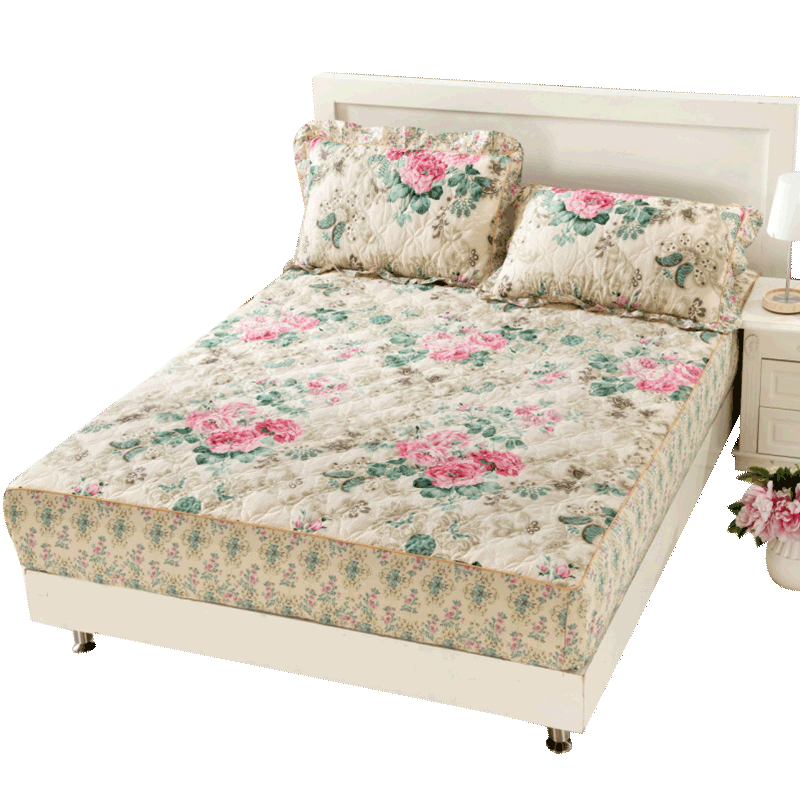 全棉夹棉床笠单件保暖纯棉加厚席梦思床垫保护套360度防滑1.5/1.8