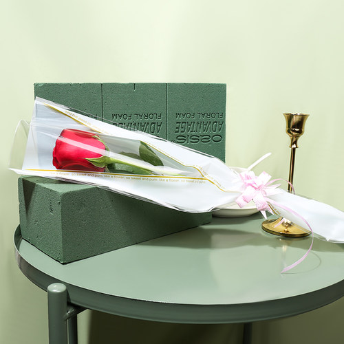 七夕情人节鲜花花泥包装袋塑料纸透明防水opp单支玫瑰花包装材料