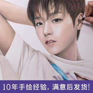 7寸素描画像定制头像代画自画像肖像人物画彩铅画纯手绘
