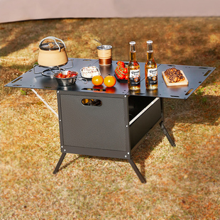 户外收纳箱桌一体延长桌战术桌子铝合金igt汽车后备箱车载储物箱