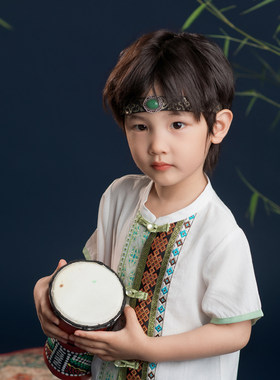 儿童成人古风发带男童汉服抹额国风头带古装民族风发饰眉心坠额饰