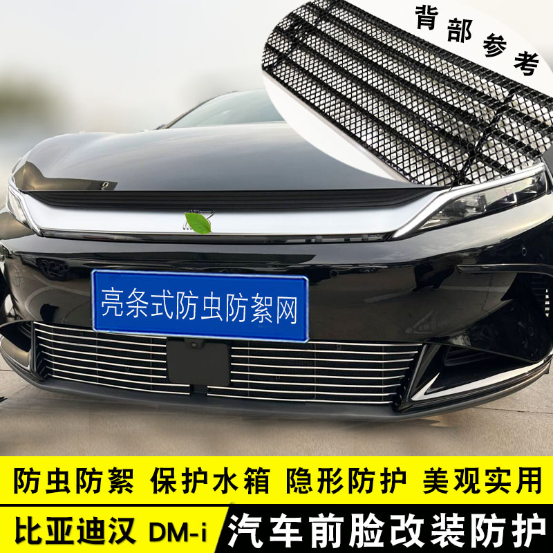 25款比亚迪汉dmi中网外观改装饰条前脸杠汽车用品配件防虫网装饰