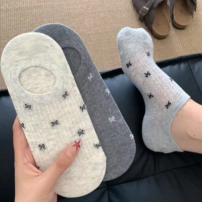 【下单立减50】蝴蝶结ins风女士袜子船袜浅口夏季薄款防滑_HT