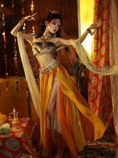 敦煌飞天汉服女异域风情演出舞蹈服装西域风情舞姬古装影楼拍摄