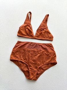 北欧weekday 柔软薄纱蕾丝包臀内裤无钢圈超薄文胸70C75AB