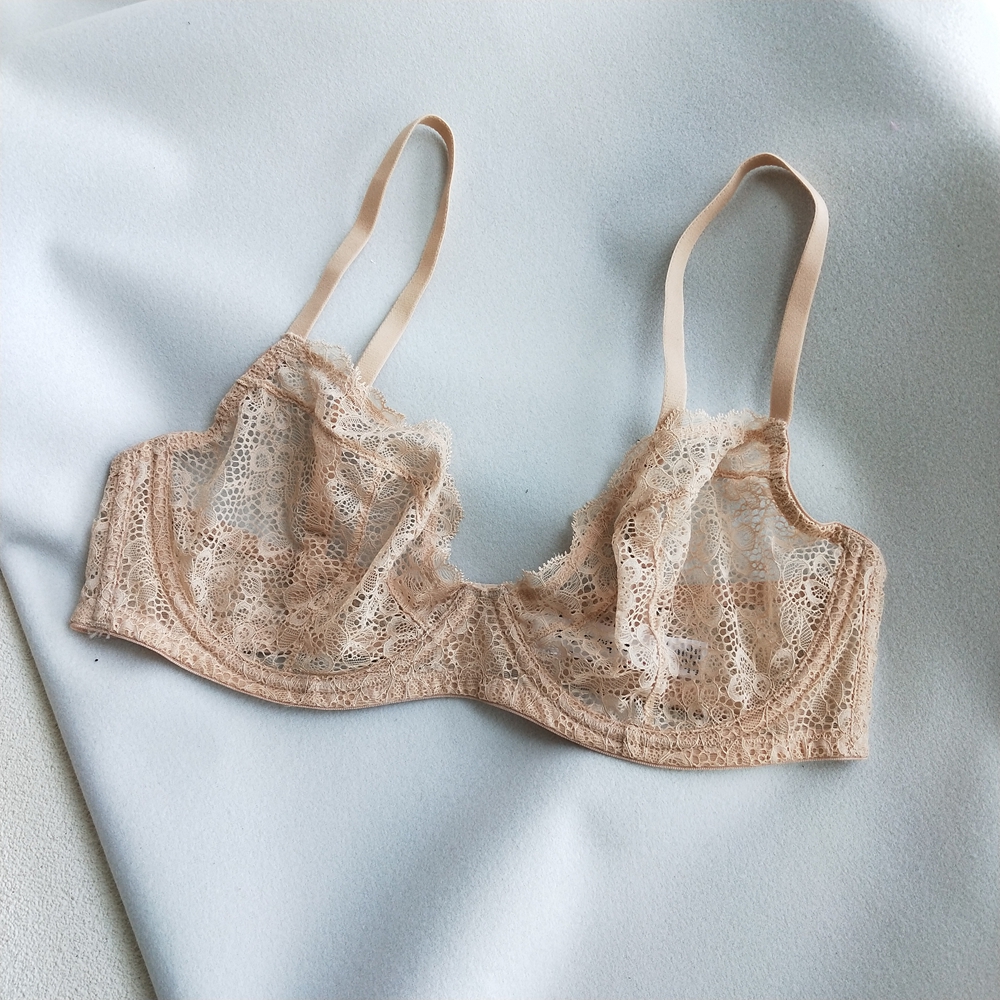 英奢AP年轻支线 复古雏菊大胸显小防下垂丰满内衣超薄EF杯文胸