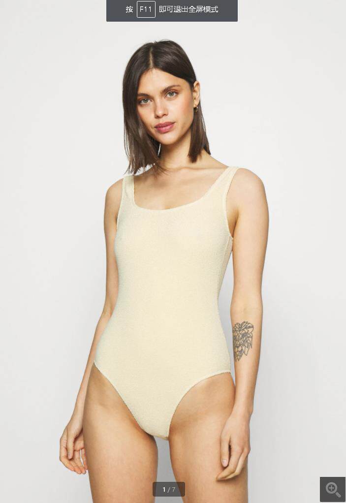 北欧ARKE~ 蜂巢软绵方领显瘦连体泳衣/无文胸32-44