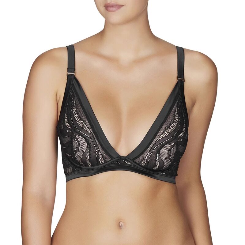 澳奢PS复古花纹深V超薄文胸