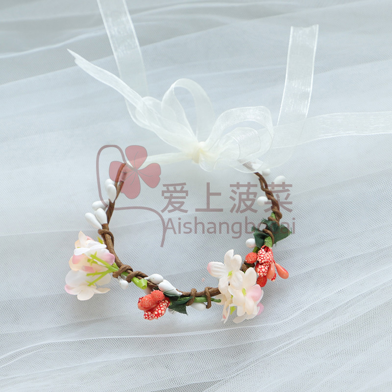 仙女公主儿童手腕花朵伴娘