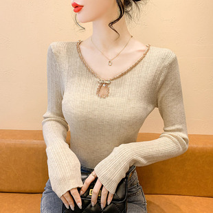 毛衣女款2026新款秋冬款修身内搭打底衫时尚女士长袖针织衫上衣