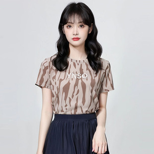 2025夏季 圆领减龄正肩上衣服 短袖 女t恤字母刺绣高级百搭体恤新款