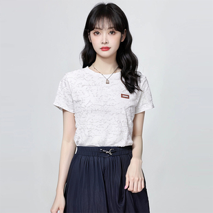 t恤女2025新款 夏季 宽松正肩纯棉短袖 爆款 上衣时尚 简约百搭体恤衫