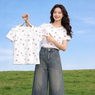 夏季女装宽松圆领t恤女2026新款短袖体恤显瘦百搭巨好看上衣夏装