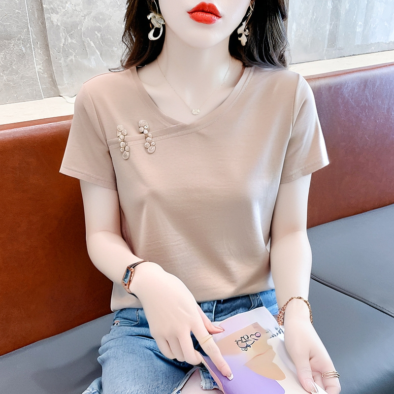 简约百搭短袖t恤女宽松时尚百搭