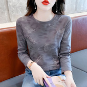 t恤女秋衣修身 女士春季 内搭打底衫 2026新款 上衣 秋冬女装 纯棉长袖