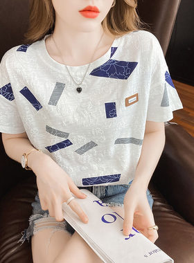 薄款印花短袖t恤女设计女款
