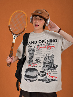 街头潮牌半袖 C2自制 T恤男女vintage夏季 复古短袖 INS 手绘印花美式