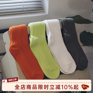 纯色中筒袜子男春季 ins潮牌透气长筒袜百搭运动棉袜 MADE GOOZI