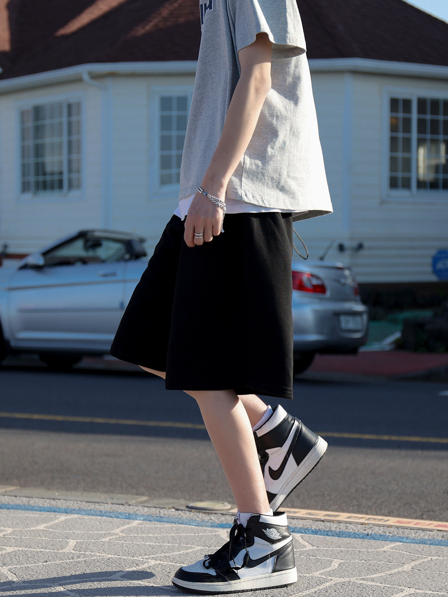 ABERDEEN LITERARY MEN GRAY SPORTS SHORTS MENS SUMMER STRAIGHT SWEATPANTS MENS PANTS LOOSE AND VERSATILE PANTS