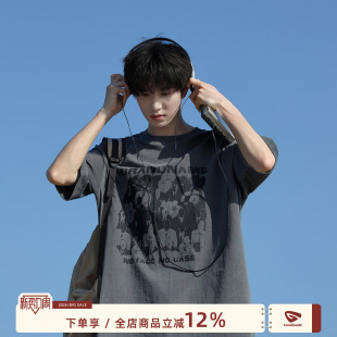 T恤男夏季 280g重磅水洗短袖 美式 新款 宽松上衣 GOOZI 男生男款 MADE