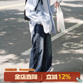 子男款 @港仔文艺男 宽松男生高街阔腿直筒休闲裤 男春季 水洗牛仔裤