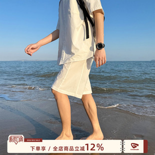 日系青少年宽松休闲运动沙滩五分裤 GOOZI 男夏季 纯色短裤 子 MADE