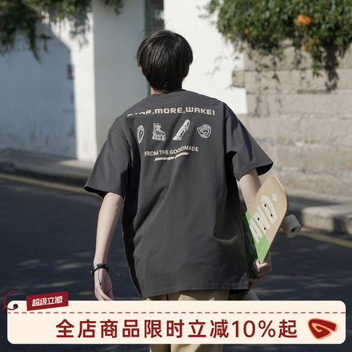 GOOZIMADE字母印花短袖t恤男夏