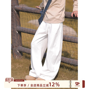 青少年宽松纯棉cleanfit裤 男春秋款 子 MADE白色直筒休闲裤 GOOZI