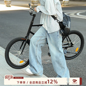 宽松直筒裤 港仔文艺男浅蓝色水洗牛仔裤 美式 2026新款 子男生 男春季