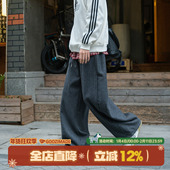 加绒加厚宽松直筒垂感休闲裤 GOOZI 子 重磅糯米裤 男冬季 MADE 美式