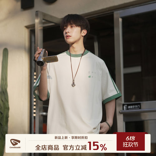GOOZIMADE重磅条纹短袖T恤男夏