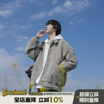 美式皮衣外套男秋季工装飞行员