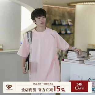 GOOZI MADE 240g重磅索罗娜短袖T恤男夏季凉感运动印花休闲半袖