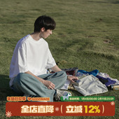 上衣男款 GOOZI 潮 t恤男女夏季 重磅日系男生打底半袖 MADE 白色短袖