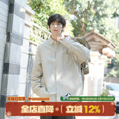 MADE复古工装 长袖 衬衫 GOOZI 男春季 纯色白色男生宽松休闲衬衣外套