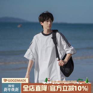 宽松男款 GOOZI 男生2025新款 T恤男夏季 纯棉上衣 MADE270g重磅短袖