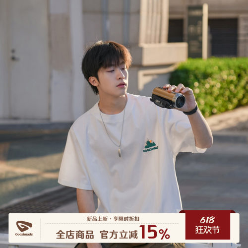 GOOZIMADE重磅山脉印花T恤男夏