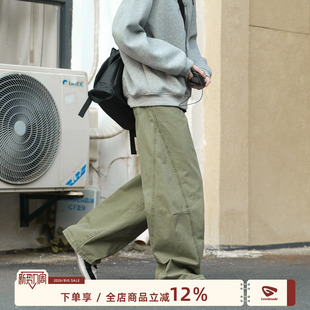 男春季 军绿色休闲裤 男生日系宽松阔腿直筒工装 裤 GOOZI 男款 MADE