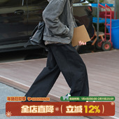 加绒加厚日系阔腿弯刀裤 GOOZI 子 休闲裤 男冬季 MADE 纯色直筒工装