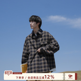 衬衫 格子长袖 男春季 男款 男生高级感衬衣外套 GOOZI 格纹寸衫 MADE