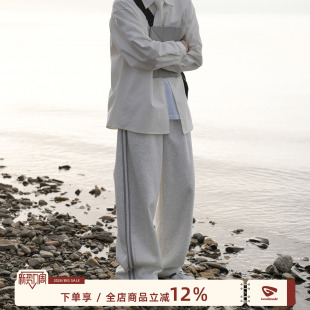 MADE 宽松垂感直筒休闲裤 侧边条纹卫裤 美式 男春秋运动长裤 GOOZI