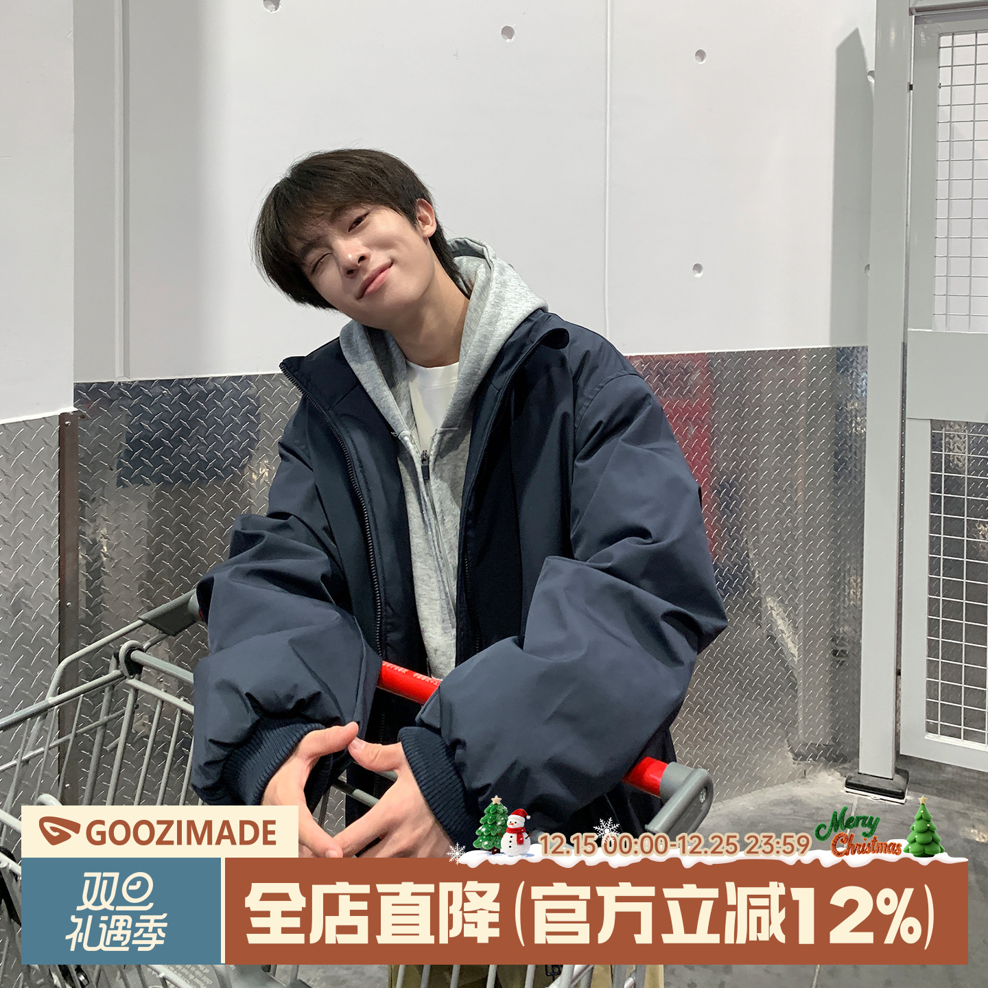 港仔文艺男美式飞行夹克棉服男冬季2025新款保暖宽松立领棉衣外套