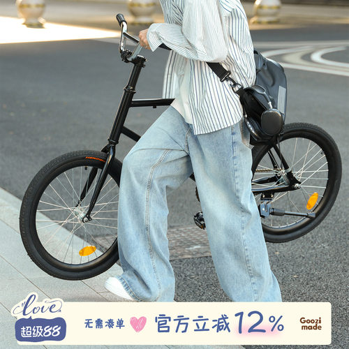 GOOZIMADE水洗牛仔裤男宽松裤子